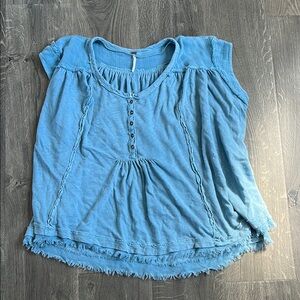 For People so cute ❤️ Blue Sleeveless Top
